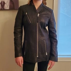All saints leather jacket size 4 black